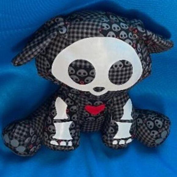 TOYNAMI RARE SKELANIMALS ~ DEAD IN PLAID DAX THE DOG PLUSH DOLL / STUFFED ANIMAL - Picture 3 of 16